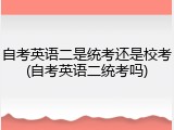 自考英语二是统考还是校考(自考英语二统考吗)