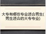 大专有哪些专业适合男生(男生适合的大专专业)