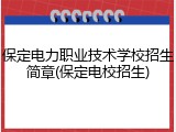 保定电力职业技术学校招生简章(保定电校招生)
