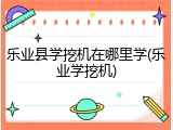乐业县学挖机在哪里学(乐业学挖机)