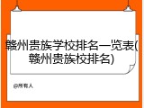 赣州贵族学校排名一览表(赣州贵族校排名)
