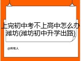 上完初中考不上高中怎么办潍坊(潍坊初中升学出路)