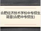合肥经济技术学校中专招生简章(合肥中专招生)