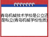 青岛机械技术学校是公立还是私立(青岛机械学校性质)