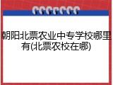 朝阳北票农业中专学校哪里有(北票农校在哪)
