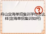 舟山定海单招集训学校怎么样(定海单招集训如何)
