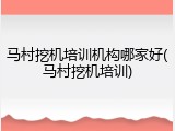 马村挖机培训机构哪家好(马村挖机培训)