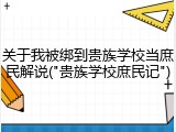关于我被绑到贵族学校当庶民解说("贵族学校庶民记")