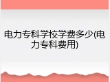 电力专科学校学费多少(电力专科费用)