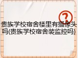 贵族学校宿舍楼里有摄像头吗(贵族学校宿舍装监控吗)