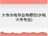 大专水电专业有哪些(水电大专专业)