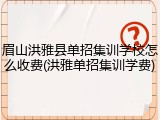 眉山洪雅县单招集训学校怎么收费(洪雅单招集训学费)