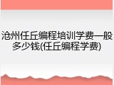 沧州任丘编程培训学费一般多少钱(任丘编程学费)