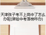 天津孩子考不上高中了怎么办呢(津娃中考落榜咋办)
