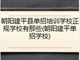 朝阳建平县单招培训学校正规学校有那些(朝阳建平单招学校)