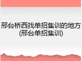 邢台桥西找单招集训的地方(邢台单招集训)
