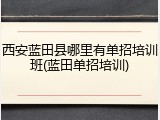 西安蓝田县哪里有单招培训班(蓝田单招培训)