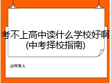 考不上高中读什么学校好啊(中考择校指南)