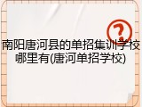 南阳唐河县的单招集训学校哪里有(唐河单招学校)