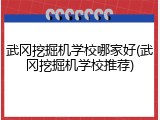 武冈挖掘机学校哪家好(武冈挖掘机学校推荐)