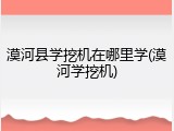 漠河县学挖机在哪里学(漠河学挖机)