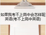 如果我考不上高中会怎样呢英语(考不上高中英语)
