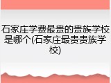 石家庄学费最贵的贵族学校是哪个(石家庄最贵贵族学校)