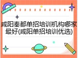 咸阳秦都单招培训机构哪家最好(咸阳单招培训优选)