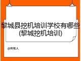 黎城县挖机培训学校有哪些(黎城挖机培训)