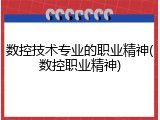 数控技术专业的职业精神(数控职业精神)