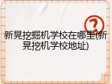 新晃挖掘机学校在哪里(新晃挖机学校地址)