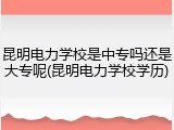 昆明电力学校是中专吗还是大专呢(昆明电力学校学历)