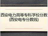 西安电力高等专科学校分数(西安电专分数线)