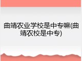 曲靖农业学校是中专嘛(曲靖农校是中专)