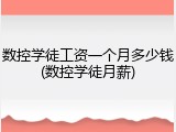 数控学徒工资一个月多少钱(数控学徒月薪)
