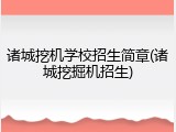 诸城挖机学校招生简章(诸城挖掘机招生)