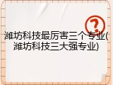 潍坊科技最厉害三个专业(潍坊科技三大强专业)
