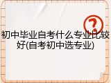 初中毕业自考什么专业比较好(自考初中选专业)