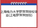 上海电力大学罗萍萍技校毕业(上电罗萍萍技校)