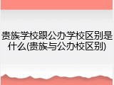 贵族学校跟公办学校区别是什么(贵族与公办校区别)