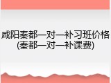 咸阳秦都一对一补习班价格(秦都一对一补课费)