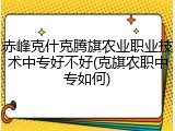 赤峰克什克腾旗农业职业技术中专好不好(克旗农职中专如何)