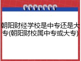 朝阳财经学校是中专还是大专(朝阳财校属中专或大专)