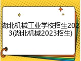湖北机械工业学校招生2023(湖北机械2023招生)