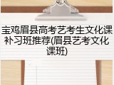 宝鸡眉县高考艺考生文化课补习班推荐(眉县艺考文化课班)