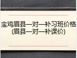 宝鸡眉县一对一补习班价格(眉县一对一补课价)