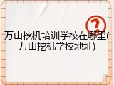 万山挖机培训学校在哪里(万山挖机学校地址)