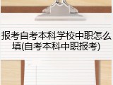 报考自考本科学校中职怎么填(自考本科中职报考)