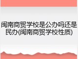 闽南商贸学校是公办吗还是民办(闽南商贸学校性质)