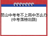 昆山中考考不上高中怎么办(中考落榜出路)